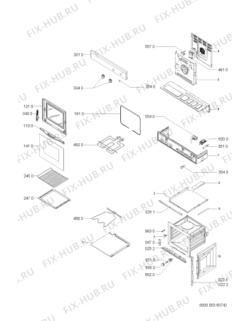 Схема №1 AKL827/WH с изображением Обшивка для плиты (духовки) Whirlpool 481245319712