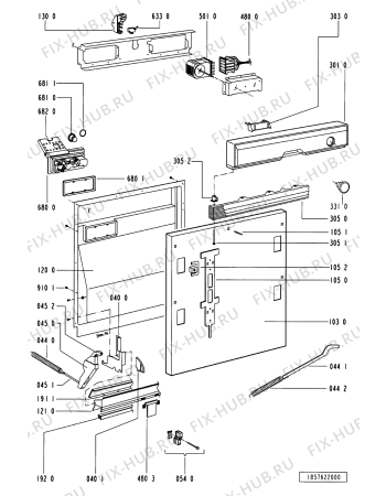 Схема №3 ADL 839 AV с изображением Ручка регулировки (кнопка) для посудомойки Whirlpool 481941258605