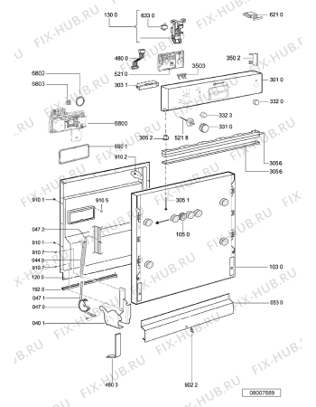 Схема №2 GSIK 6512/1 IN с изображением Панель для посудомойки Whirlpool 480140101406