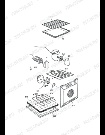 Схема №5 DEMW 9642 B с изображением Обшивка для духового шкафа DELONGHI 35C91B71D1