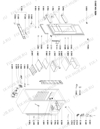 Схема №1 WME1866 A+DFCX с изображением Полка для холодильной камеры Whirlpool 481245088475