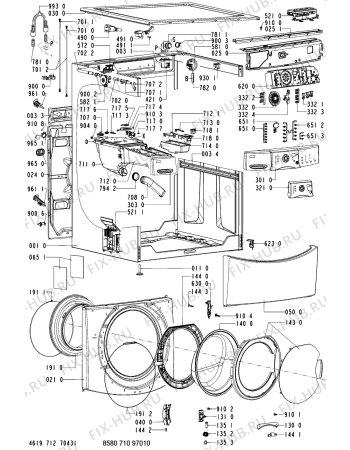 Схема №2 711 GT/BC с изображением Обшивка для стиральной машины Whirlpool 481245214733