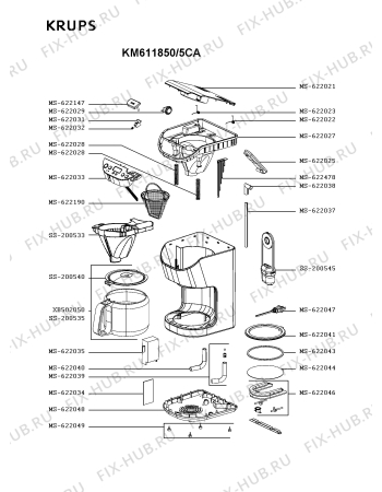 Схема №1 KM405550/5CA с изображением Уплотнение для кофеварки (кофемашины) Krups MS-622044