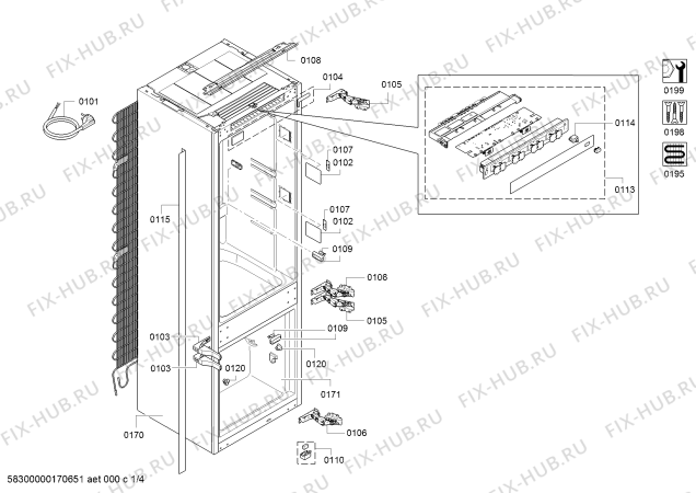 Схема №4 RB282204, Gaggenau с изображением Модуль управления, запрограммированный для холодильной камеры Bosch 11027736