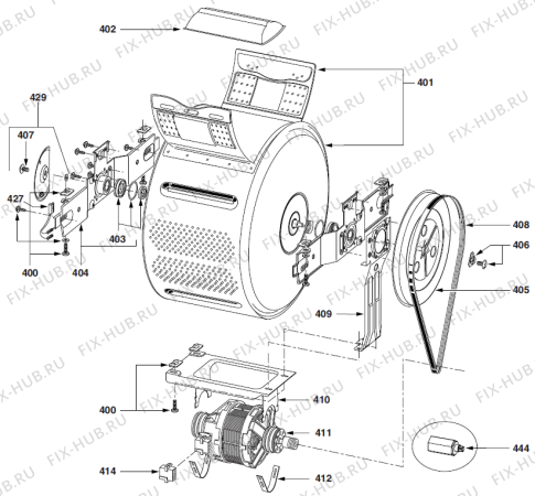 Схема №4 WT63090 (242708, MAEN02052112121) с изображением Электромотор для стиральной машины Gorenje 451405