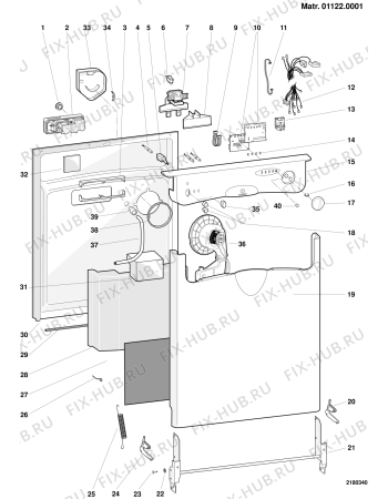 Взрыв-схема посудомоечной машины Indesit DI72TK (F023500) - Схема узла