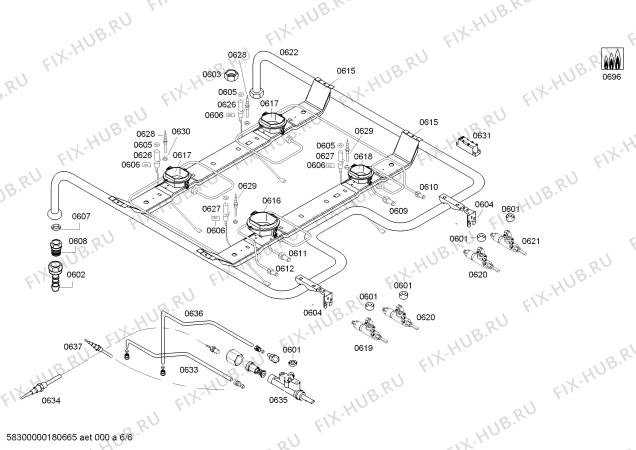 Взрыв-схема плиты (духовки) Siemens HP223513P - Схема узла 06