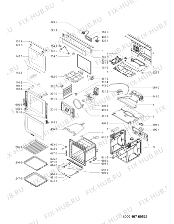 Схема №1 KOHSS60601 (F096206) с изображением Субмодуль для электропечи Indesit C00398130