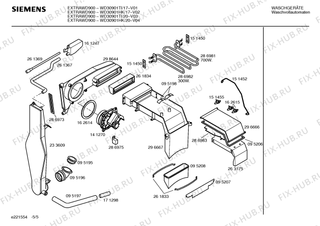 Схема №4 WD30901HK EXTRA WD900 с изображением Инструкция по эксплуатации для стиралки Bosch 00526350