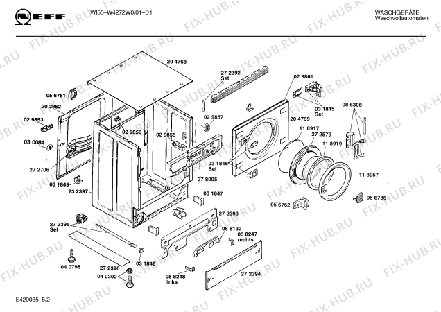 Схема №3 W4272W0 WI55 с изображением Панель для стиральной машины Bosch 00273377