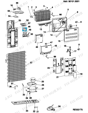 Взрыв-схема холодильника Hotpoint-Ariston NMTL1912FWTKHA (F054127) - Схема узла