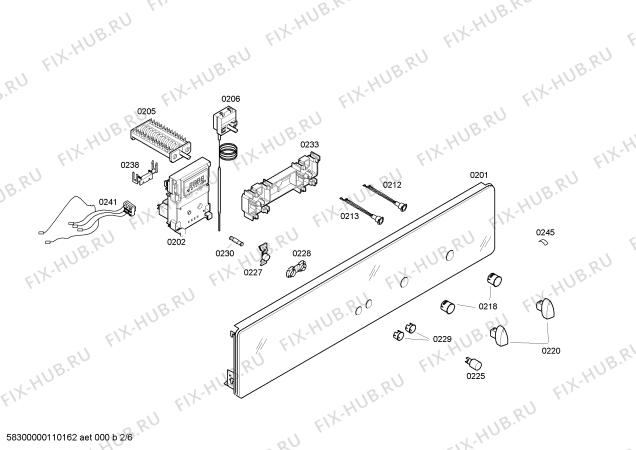 Схема №5 B1452J0 с изображением Панель управления для плиты (духовки) Bosch 00444312