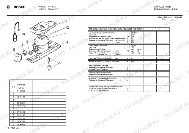 Взрыв-схема холодильника Bosch KIR2501 - Схема узла 02