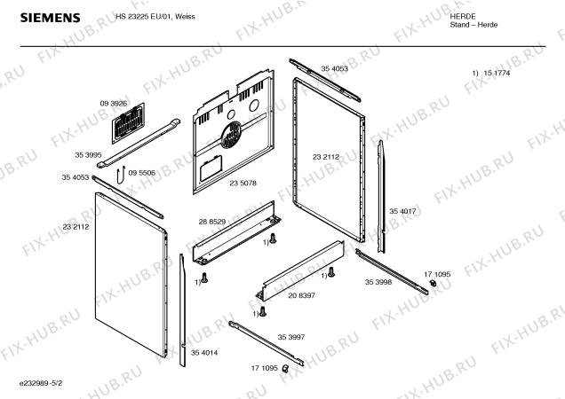 Взрыв-схема плиты (духовки) Siemens HS23225EU - Схема узла 02