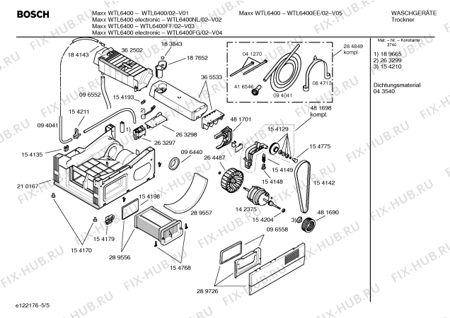 Схема №5 WTL6400 Maxx WTL6400 с изображением Инструкция по установке и эксплуатации для сушильной машины Bosch 00529224