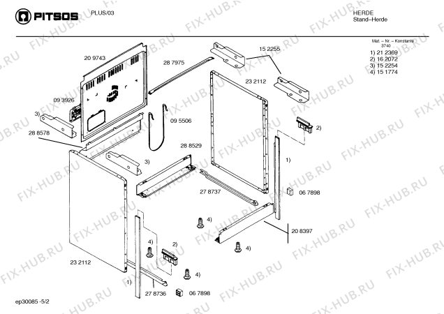 Схема №4 HS60824 с изображением Кольцевой тэн для плиты (духовки) Siemens 00287999