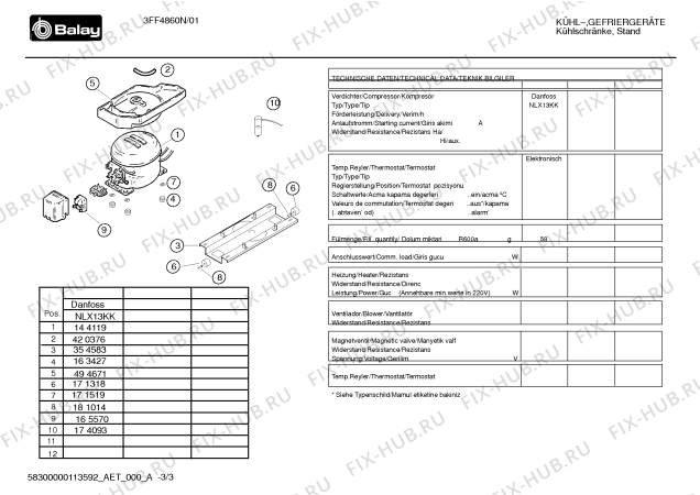 Схема №3 3FF4730N с изображением Инструкция по эксплуатации для холодильной камеры Bosch 00693256