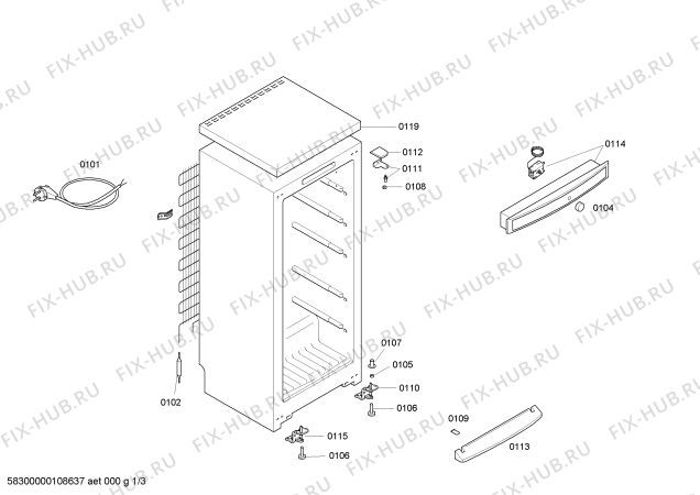 Схема №3 3GV1730B с изображением Дверь для холодильной камеры Bosch 00243008