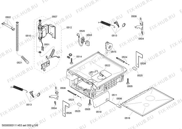 Взрыв-схема посудомоечной машины Bosch SGI53E46EU - Схема узла 05