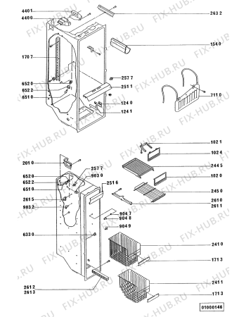 Взрыв-схема холодильника SCHOLTES RA 72 - Схема узла