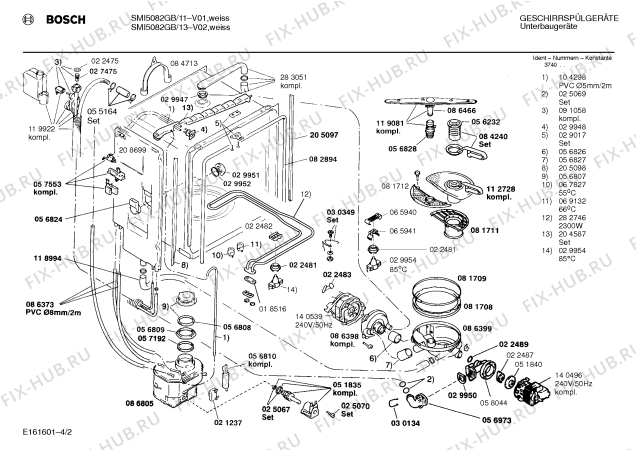 Схема №4 S4172G0GB GB 5226.25I с изображением Щелочная помпа для посудомойки Bosch 00140496