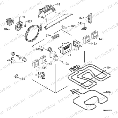 Взрыв-схема плиты (духовки) Privileg 00678683_61366 - Схема узла Electrical equipment 268