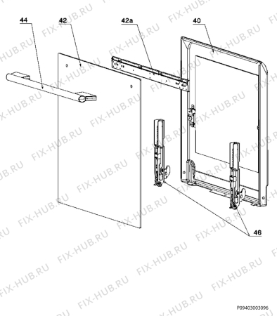 Взрыв-схема плиты (духовки) Electrolux EKC513518S - Схема узла Door