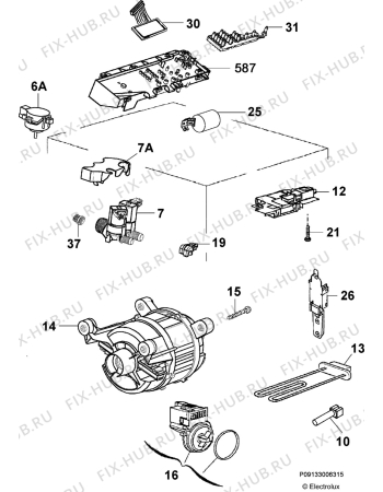 Взрыв-схема стиральной машины Electrolux EWT105417W - Схема узла Electrical equipment 268