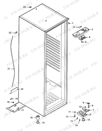 Взрыв-схема холодильника Quelle QL9E - Схема узла Cabinet + armatures