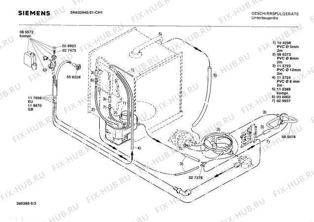 Схема №5 SN432050 с изображением Панель для электропосудомоечной машины Siemens 00117678