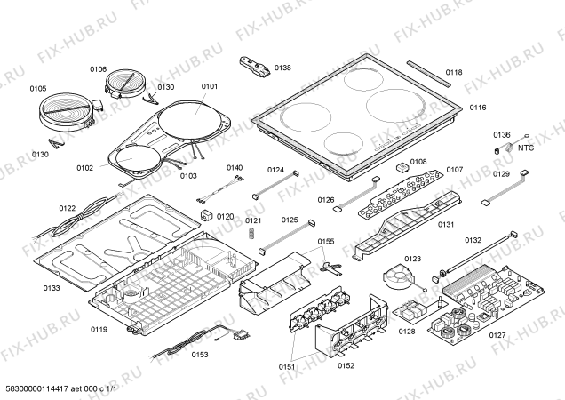 Схема №1 3EF900X с изображением Стеклокерамика для электропечи Bosch 00474709