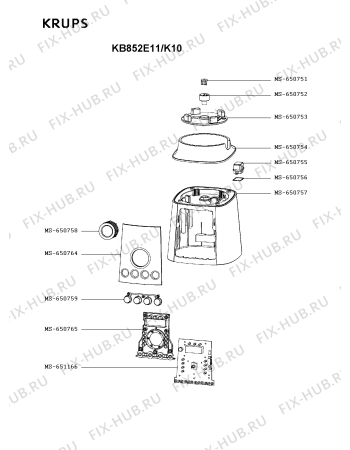 Схема №2 BL962B40/K10 с изображением Микропереключатель для электроблендера Tefal MS-650767