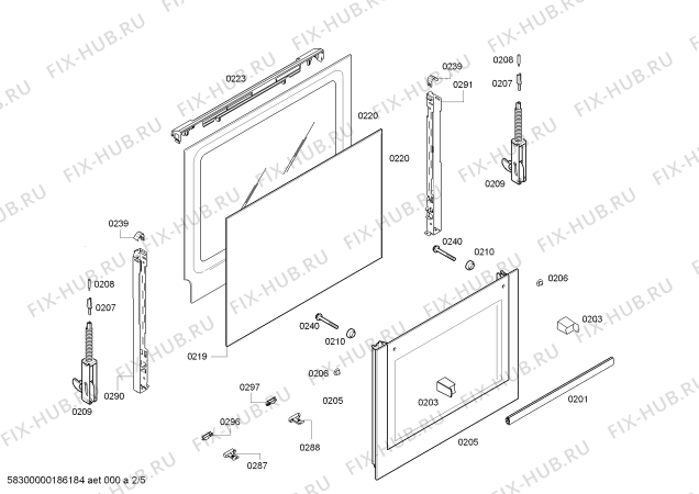 Взрыв-схема плиты (духовки) Bosch HBG43S350Q H.BO.NP.L2D.IN.GLASS.B3/.X.E0_C/// - Схема узла 02