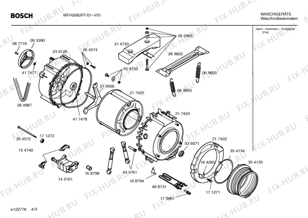 Схема №4 WFH2062FF WFH2062 с изображением Инструкция по эксплуатации для стиралки Bosch 00591435