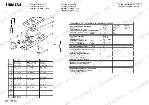 Взрыв-схема холодильника Siemens GS20K04 - Схема узла 02