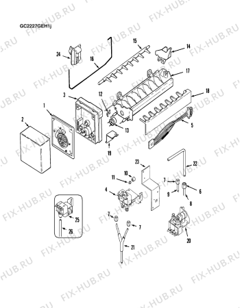 Схема №10 GC2228GEHB с изображением Фитинг для холодильной камеры Whirlpool 482000094089