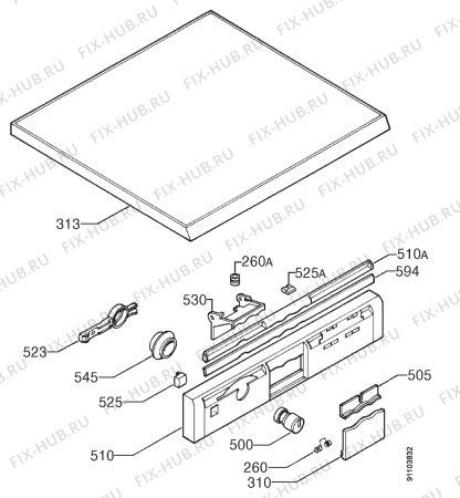 Взрыв-схема посудомоечной машины Zanussi ZW3900E - Схема узла Command panel 037