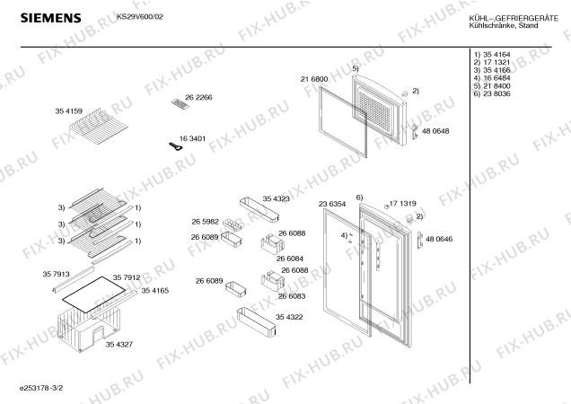 Схема №3 KS29V620 с изображением Дверь для холодильника Siemens 00218400