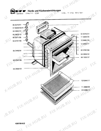 Взрыв-схема плиты (духовки) Neff 1121441051 2144/111ECSM - Схема узла 02