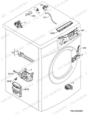 Взрыв-схема стиральной машины Husqvarna Electrolux QW16694 - Схема узла Electrical equipment 268