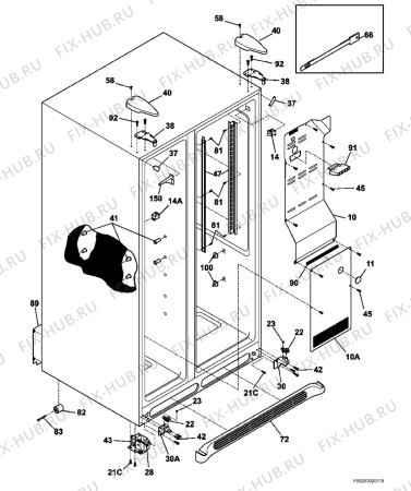 Взрыв-схема холодильника Electrolux ERL7280X4 - Схема узла Housing 001