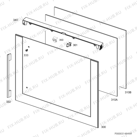 Взрыв-схема плиты (духовки) Atag OX6411ERN/A00 - Схема узла Door