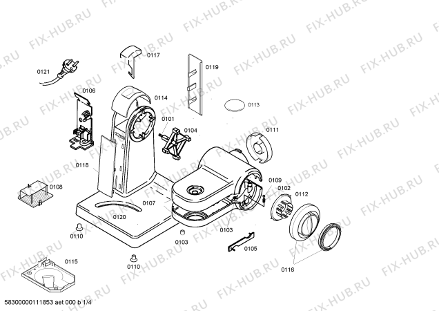 Схема №4 MUM4825 с изображением Панель для электрокомбайна Bosch 00654417