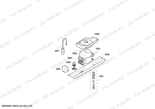 Взрыв-схема холодильника Siemens KI38LA51 - Схема узла 03