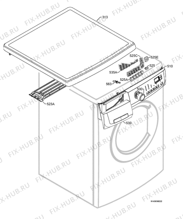 Взрыв-схема стиральной машины Zanussi Electrolux ZWF16581S - Схема узла Command panel 037