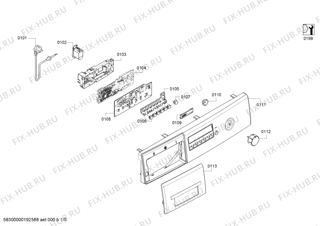 Схема №5 WAK20260IN Maxx с изображением Панель управления для стиралки Bosch 11004361