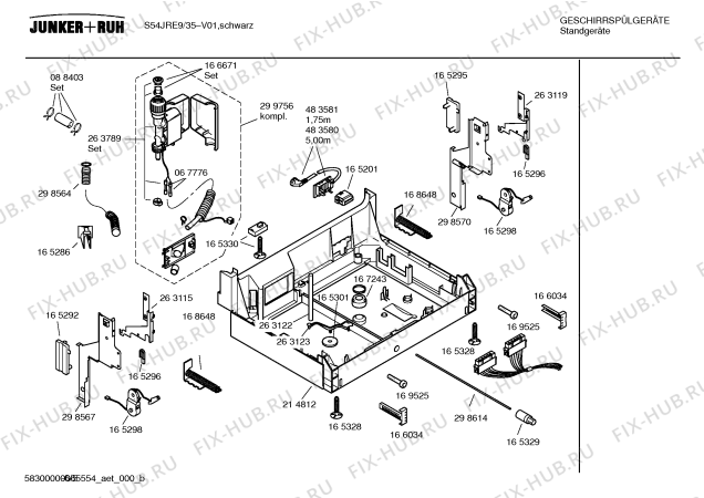 Схема №6 S54JRE9 с изображением Инструкция по эксплуатации для посудомоечной машины Bosch 00584358