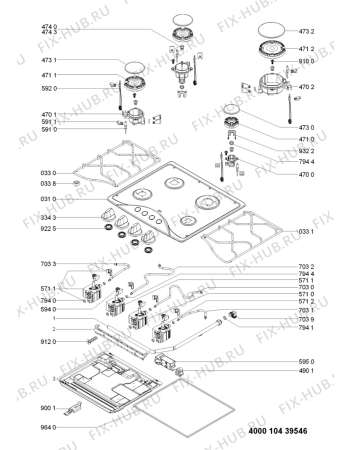 Схема №1 KGHT6004IX (F093534) с изображением Поверхность для плиты (духовки) Indesit C00382590