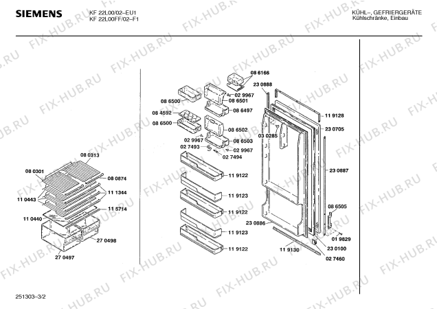 Схема №3 KI153300 с изображением Дверь морозильной камеры для холодильника Siemens 00119126