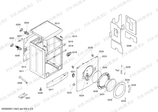 Схема №4 WM5SH05CH Spirit 4120 eco с изображением Ручка для стиралки Bosch 00481965